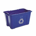 Rubbermaid 18 Gallon Recycling Bin, Rectangular, Blue