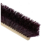 MAROON CRIMPED POLY GARAGE BRUSH - WOOD BLOCK - 24''