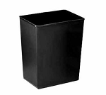 Continental Wastebasket 14 qt Rectangle Fire Resistant Black